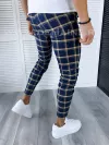 Pantaloni barbati casual regular fit bleumarin in carouri B1861 1-1 E